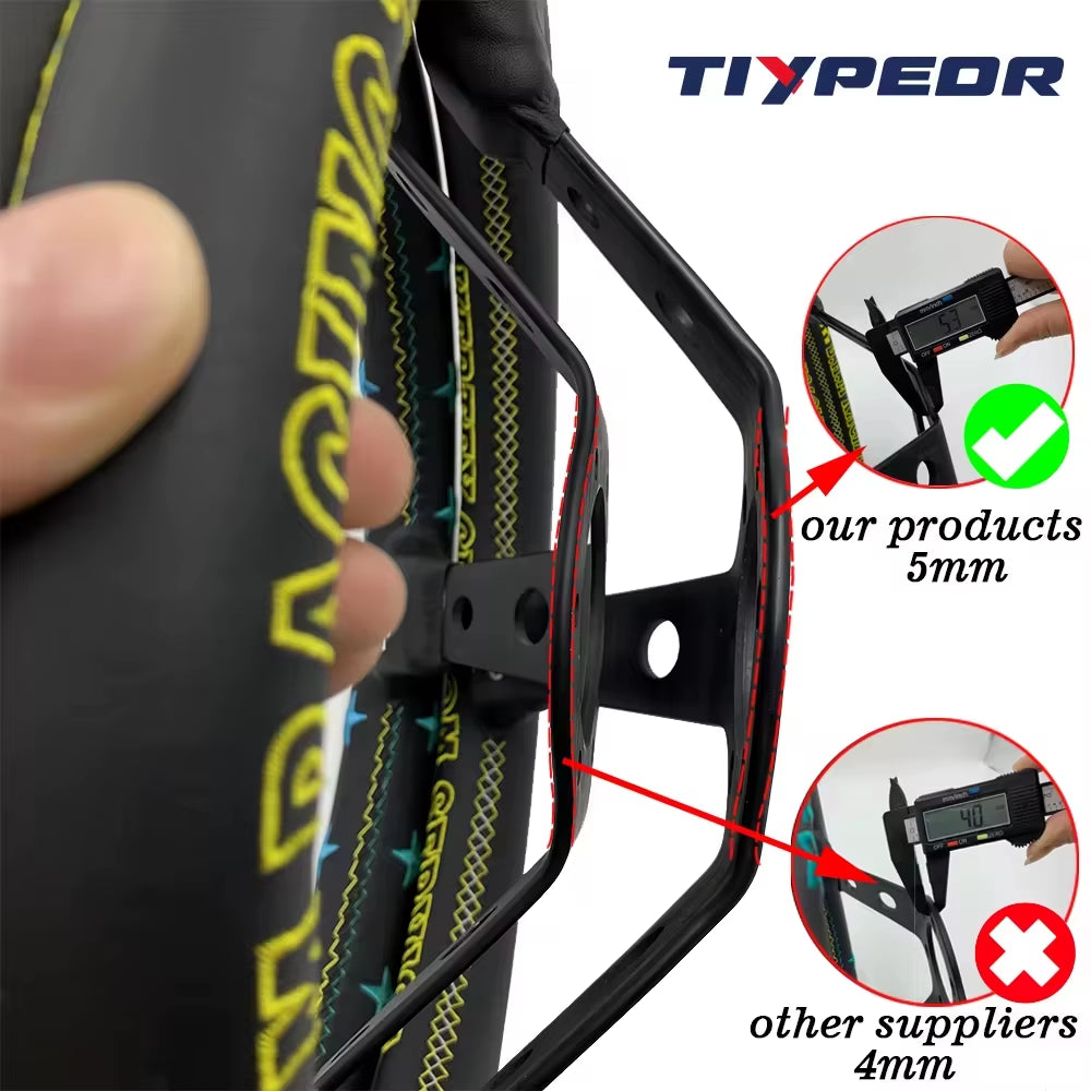 MO MO 14Inch 350Mm Car Steering Wheel Suede Leather/Genuine Leather Deep Concave Drift JDM Racing Black Edition