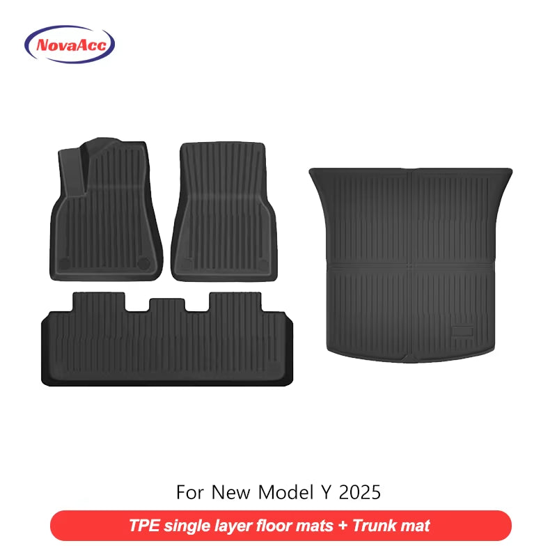 for Model Y Floor Liners Juniper Version Trunk Mat Liner TPE All Weather Water Proof for Tesla Model Y 2025 Accessories