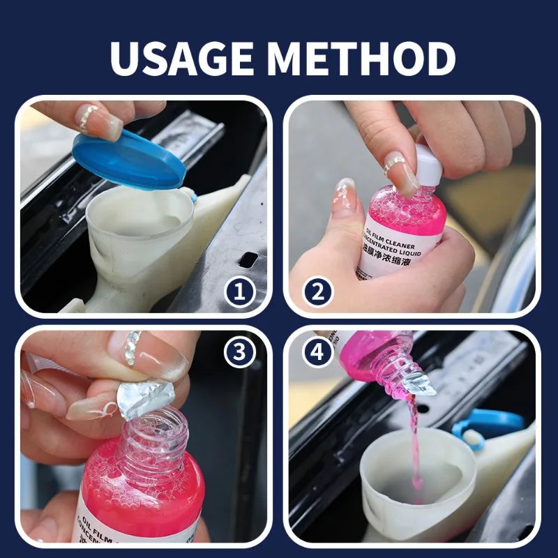 Automotive Windshield Concentrated Cleaner Car Glass Oil Film Remover Front Windscreen Glass Oil Film Cleaner for Car Cleaning