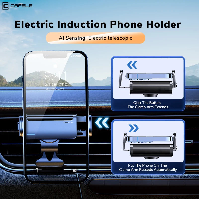 CAFELE Electronic Car Phone Holder Induction Telescopic Car Cell Support Business Style Car Accessories for Tesla Ount