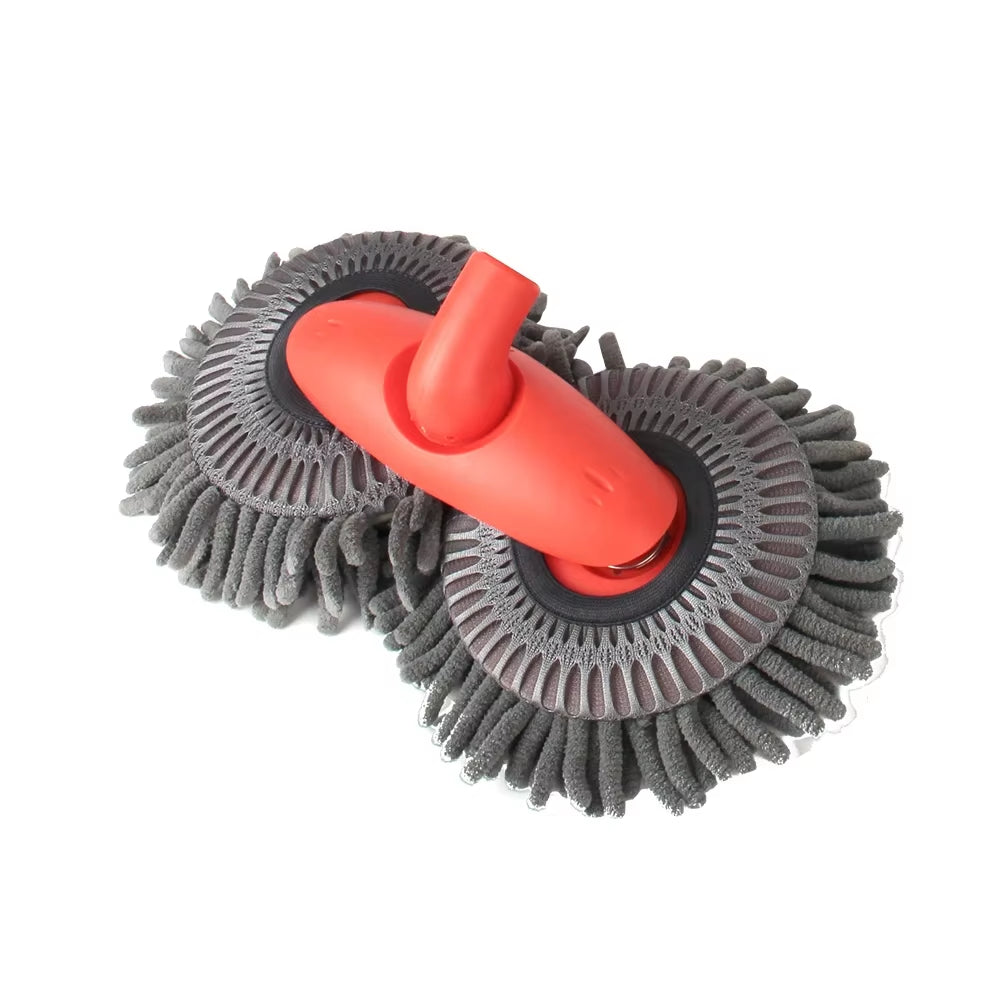Car Washer Mop Foam Wash Brush Double Brush Head Roof Window Cleaning Maintenance Three-Section Telescopic Mop Car Accessories