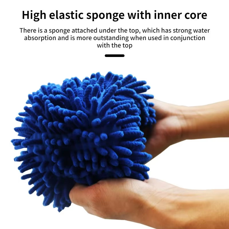 Car Wash Microfiber Chenille Car Wash Sponge Care Washing Brush Pad Washing Towel Auto Gloves Styling Accessories Gadget