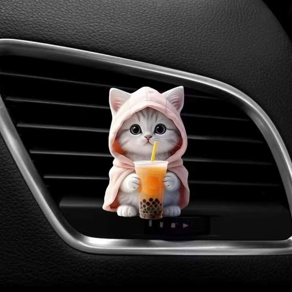 Car Outlet Vent Perfume Clips 2D Cat Air Freshener Diffuser Conditioning Aromatherapy Perfume Clip Car Interior Decoration