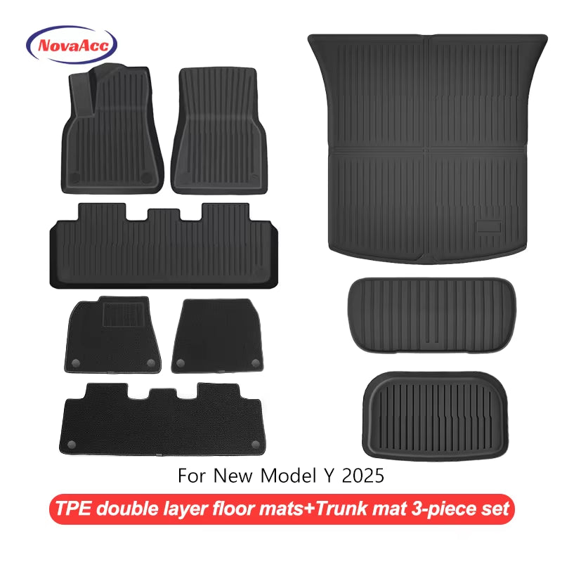 for Model Y Floor Liners Juniper Version Trunk Mat Liner TPE All Weather Water Proof for Tesla Model Y 2025 Accessories