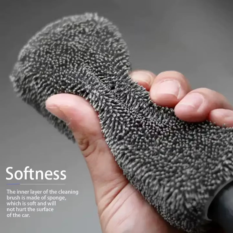 Car Wheel Cleaning Brush Profession Tire Auto Cleaning Detailing Care Wet Dry Wheel Tire Rim Clean Brush Goods Accessory