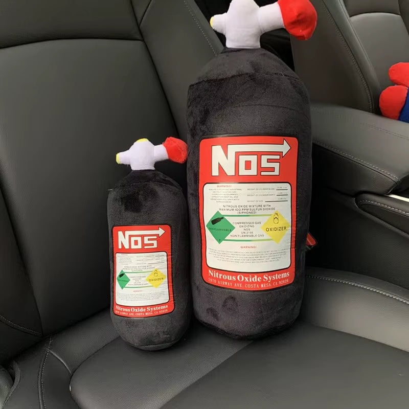 Car Seat Creative Headrest Neck Plush Pillows Car Nitrogen Cylinder Shape Neck Pillow Seat Cushion Waist Pillow Car Accessories