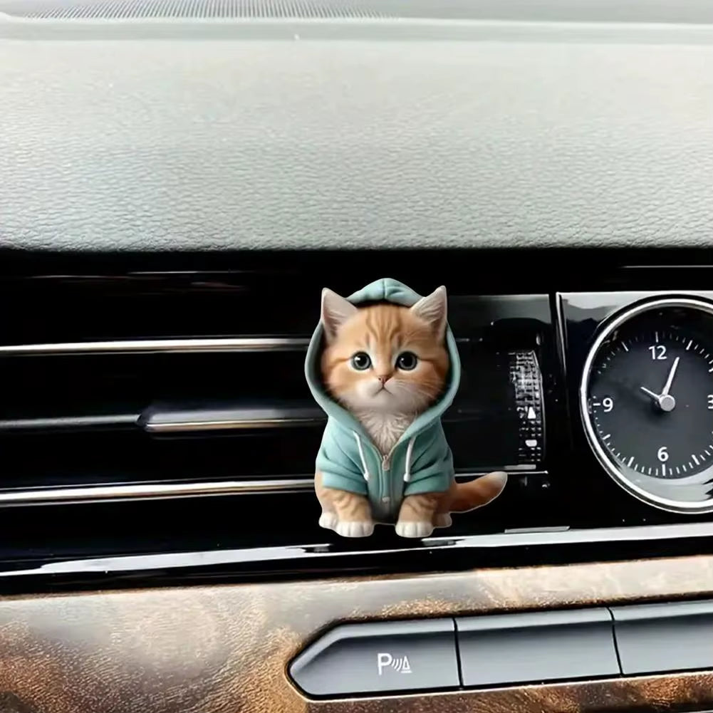Car Outlet Vent Perfume Clips 2D Cat Air Freshener Diffuser Conditioning Aromatherapy Perfume Clip Car Interior Decoration