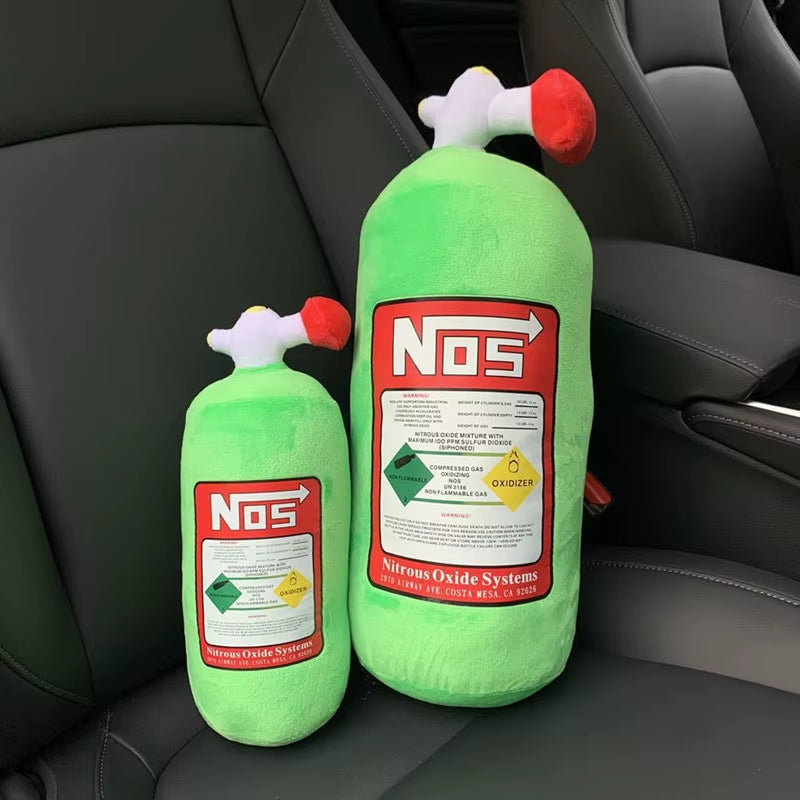 Car Seat Creative Headrest Neck Plush Pillows Car Nitrogen Cylinder Shape Neck Pillow Seat Cushion Waist Pillow Car Accessories