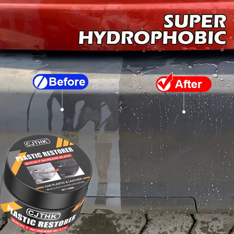 Car Plastic Restorer Crystal Clear Auto Interior Leather & Panel Renewal Wax Coating Agent Back to Black Gloss Car Wax Polish