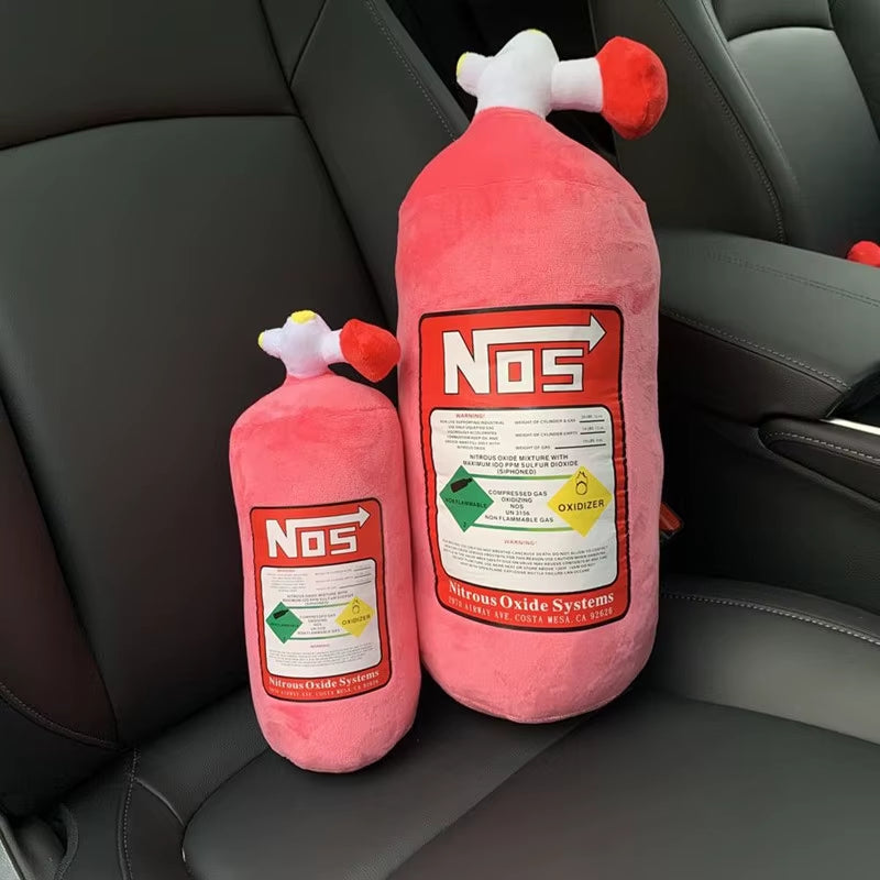 Car Seat Creative Headrest Neck Plush Pillows Car Nitrogen Cylinder Shape Neck Pillow Seat Cushion Waist Pillow Car Accessories
