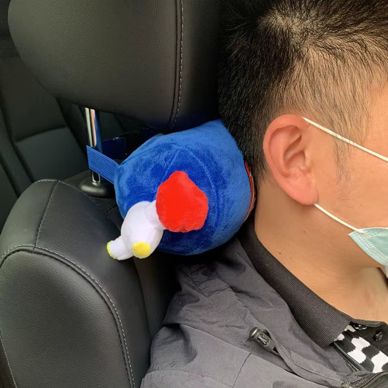 Car Seat Creative Headrest Neck Plush Pillows Car Nitrogen Cylinder Shape Neck Pillow Seat Cushion Waist Pillow Car Accessories
