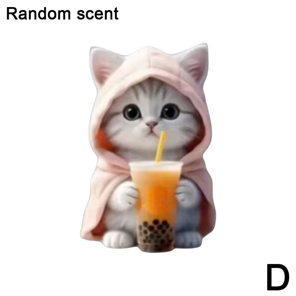 Car Outlet Vent Perfume Clips 2D Cat Air Freshener Diffuser Conditioning Aromatherapy Perfume Clip Car Interior Decoration