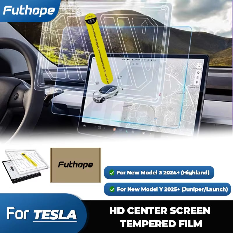 Tempered Glass Screen Protector for Tesla Model 3 Y Highland Juniper 2021-2025 HD Center Control Film Protection