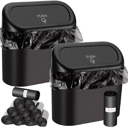Car Trash Can with Lid Dustbin Storage Garbage Bags Small Car Case Trash Bin Leak-Proof Mini Automotive Accessories