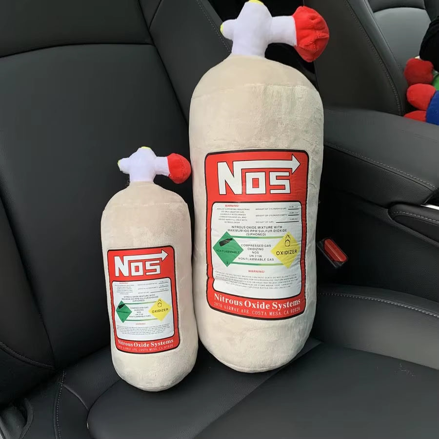 Car Seat Creative Headrest Neck Plush Pillows Car Nitrogen Cylinder Shape Neck Pillow Seat Cushion Waist Pillow Car Accessories