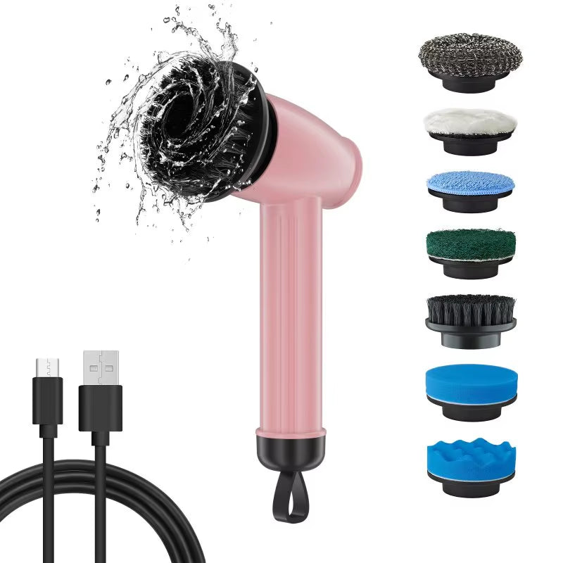 Electric Spin Scrubber Cordless Waterproof Handheld Cleaning Brush with Replaceable Heads for Bathrooms Kitchens Cars Tiles