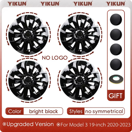 4PCS Hub Cap Performance Replacement Wheel Cap Rim Cover Hubcap Full Cover Accessories for Tesla Model 3 19 Inch 2020 2021 2023