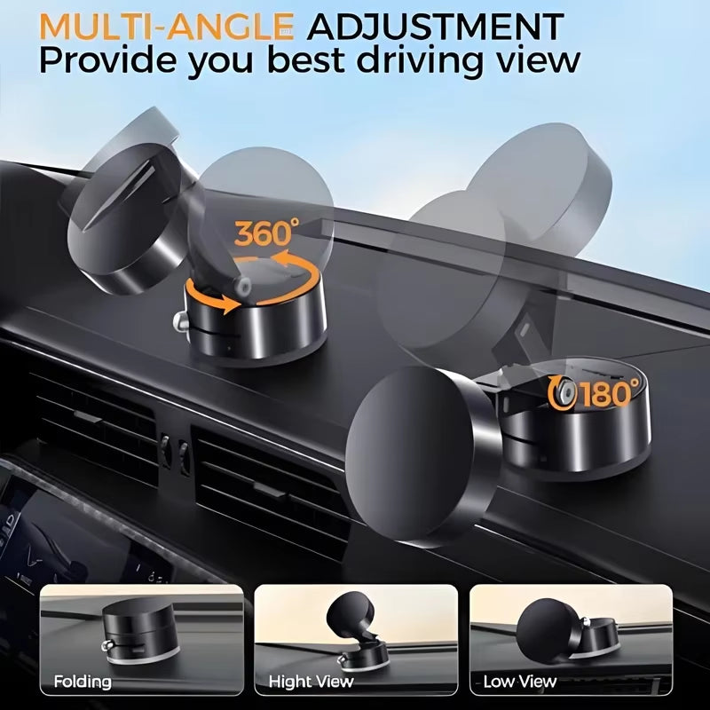 Ultra Magnetic Phone Holder Foldable Car Phone Mount Dashboard Phone Bracket 360 Degree Rotation Vacuum Suction Cup GPS Stand