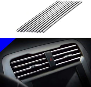 10 Pcs Car Air Vent Grille Decoration Trim Sticker U Style Air Conditioner Outlet Decoration Strip Car Decoration