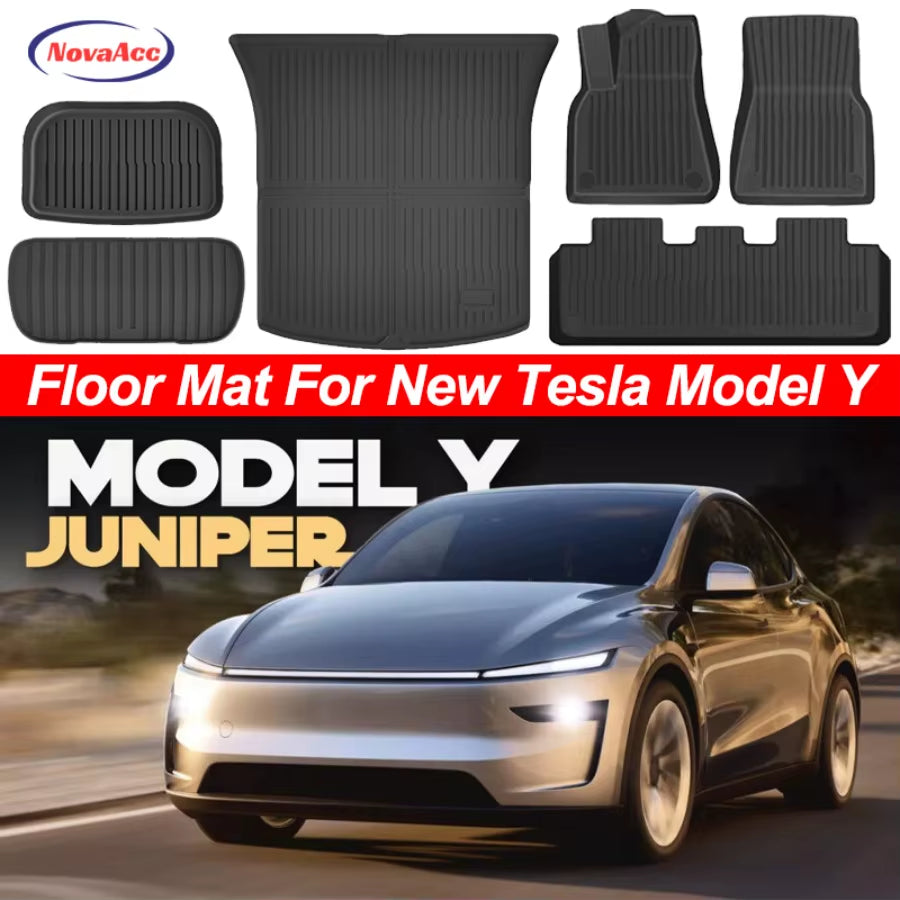 for Model Y Floor Liners Juniper Version Trunk Mat Liner TPE All Weather Water Proof for Tesla Model Y 2025 Accessories