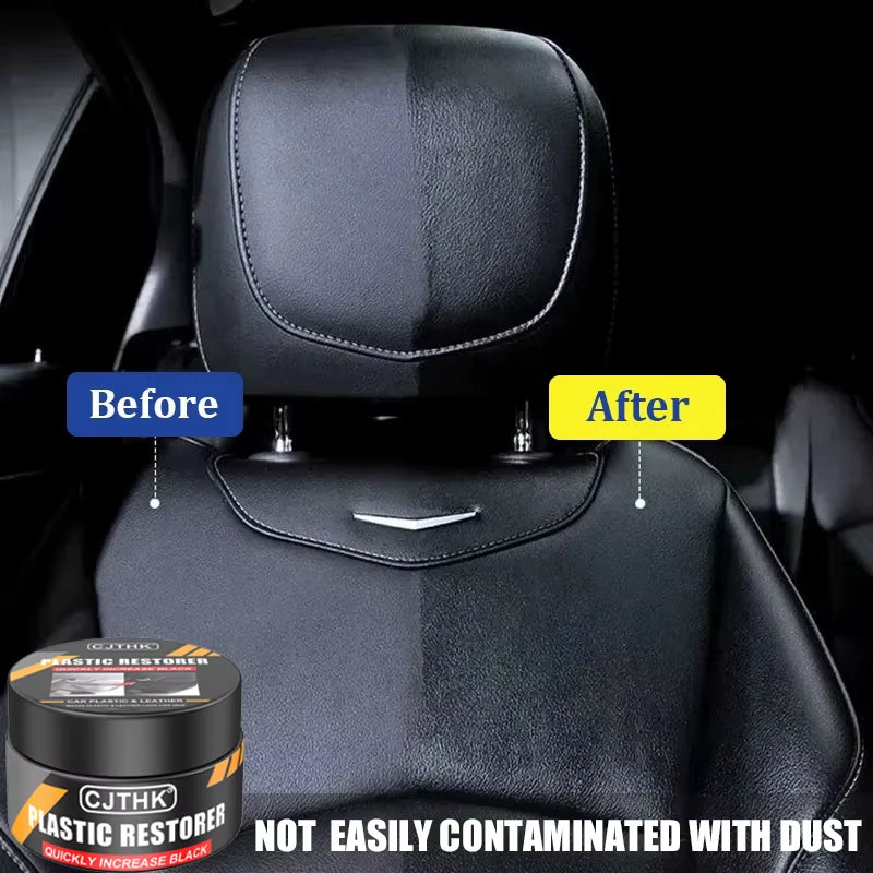 Car Plastic Restorer Crystal Clear Auto Interior Leather & Panel Renewal Wax Coating Agent Back to Black Gloss Car Wax Polish
