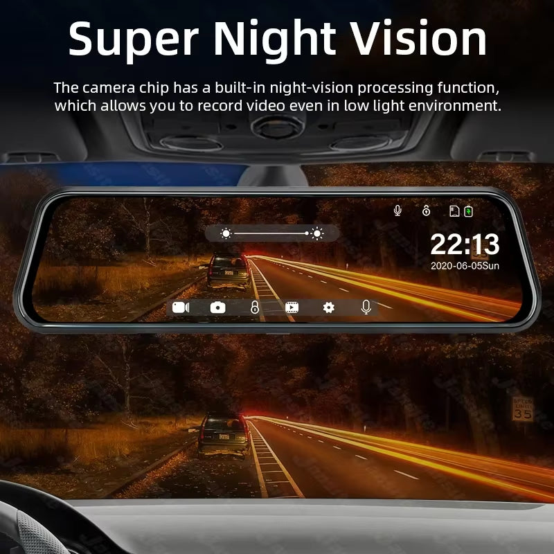 10" Smart Dash Cam 3K Front Optional 2.5K Rear Wifi 170° Super Night Vision Black Box GPS WIFI 24H Parking Monitor Loop Record