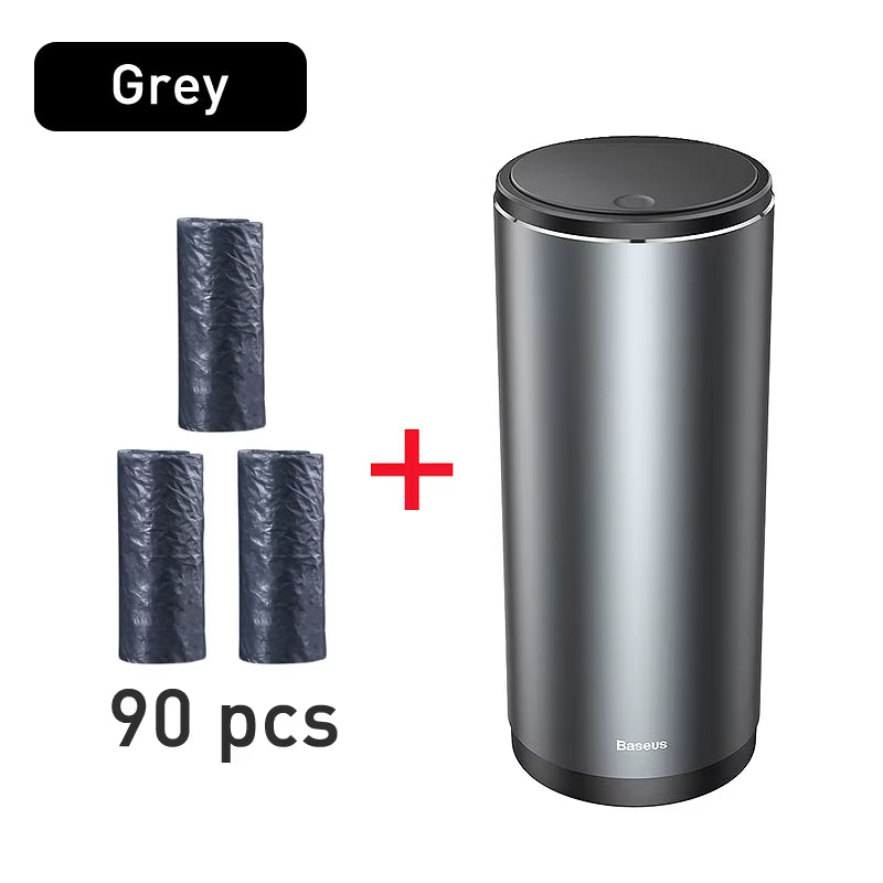Car Trash Bin Alloy Garbage Can for Car Dustbin Waste Rubbish Basket Bin Organizer Storage Holder Bag Auto Accessories