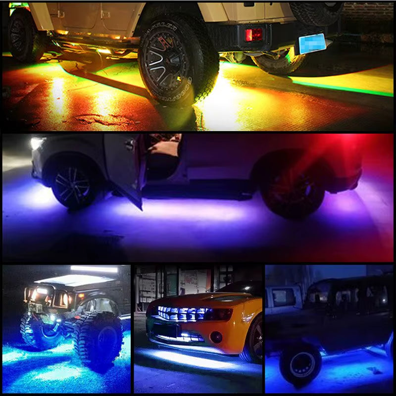 Car Flexible Underglow Strip Light Remote APP Control RGB Decorative Atmosphere Lamp Car Underbody Led Neon Decoration Light