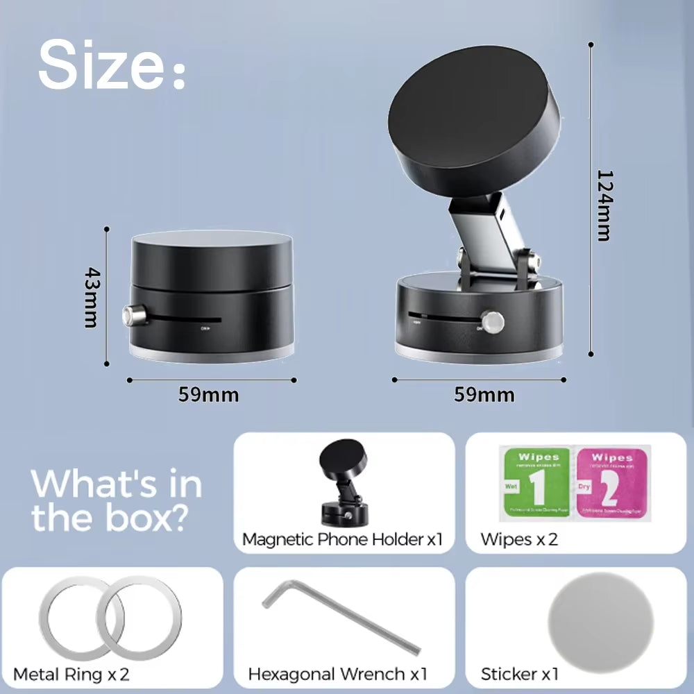Ultra Magnetic Phone Holder Foldable Car Phone Mount Dashboard Phone Bracket 360 Degree Rotation Vacuum Suction Cup GPS Stand