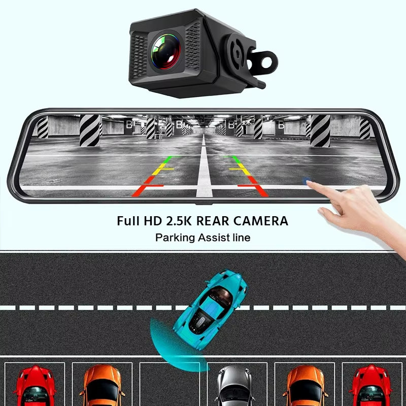 10" Smart Dash Cam 3K Front Optional 2.5K Rear Wifi 170° Super Night Vision Black Box GPS WIFI 24H Parking Monitor Loop Record