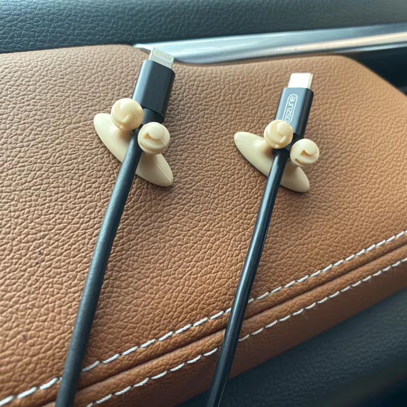 Car Dashboard Phone Charger Cable Manager Hook Headphone Line Organizer Clasp Clamp Holder Auto Interior Accessories