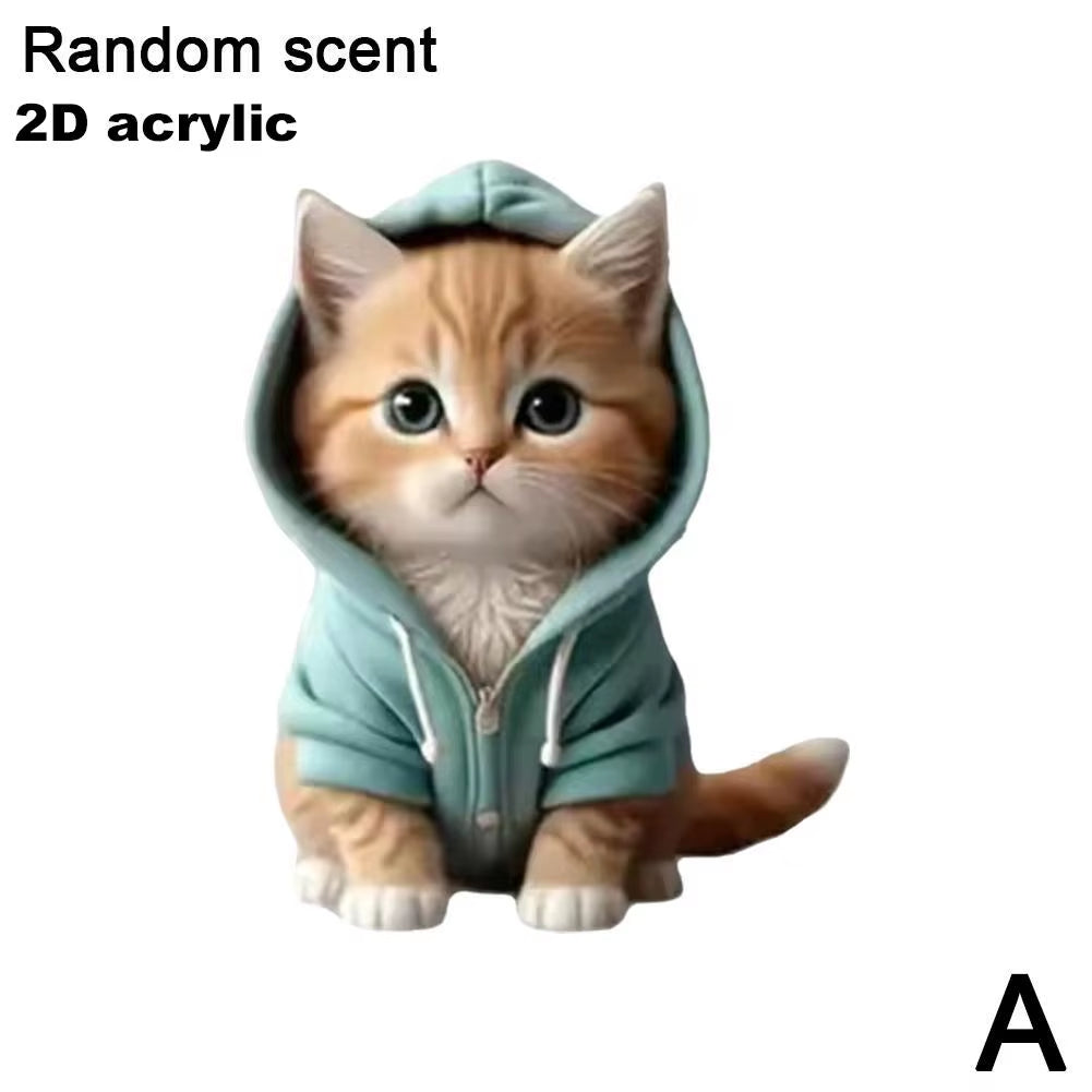 Car Outlet Vent Perfume Clips 2D Cat Air Freshener Diffuser Conditioning Aromatherapy Perfume Clip Car Interior Decoration