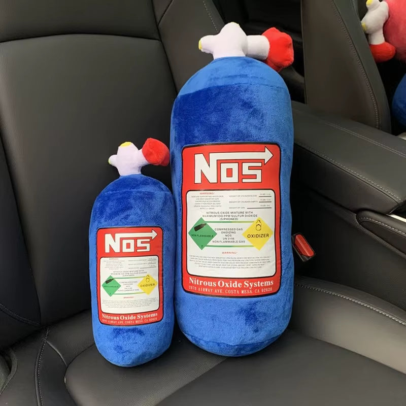 Car Seat Creative Headrest Neck Plush Pillows Car Nitrogen Cylinder Shape Neck Pillow Seat Cushion Waist Pillow Car Accessories