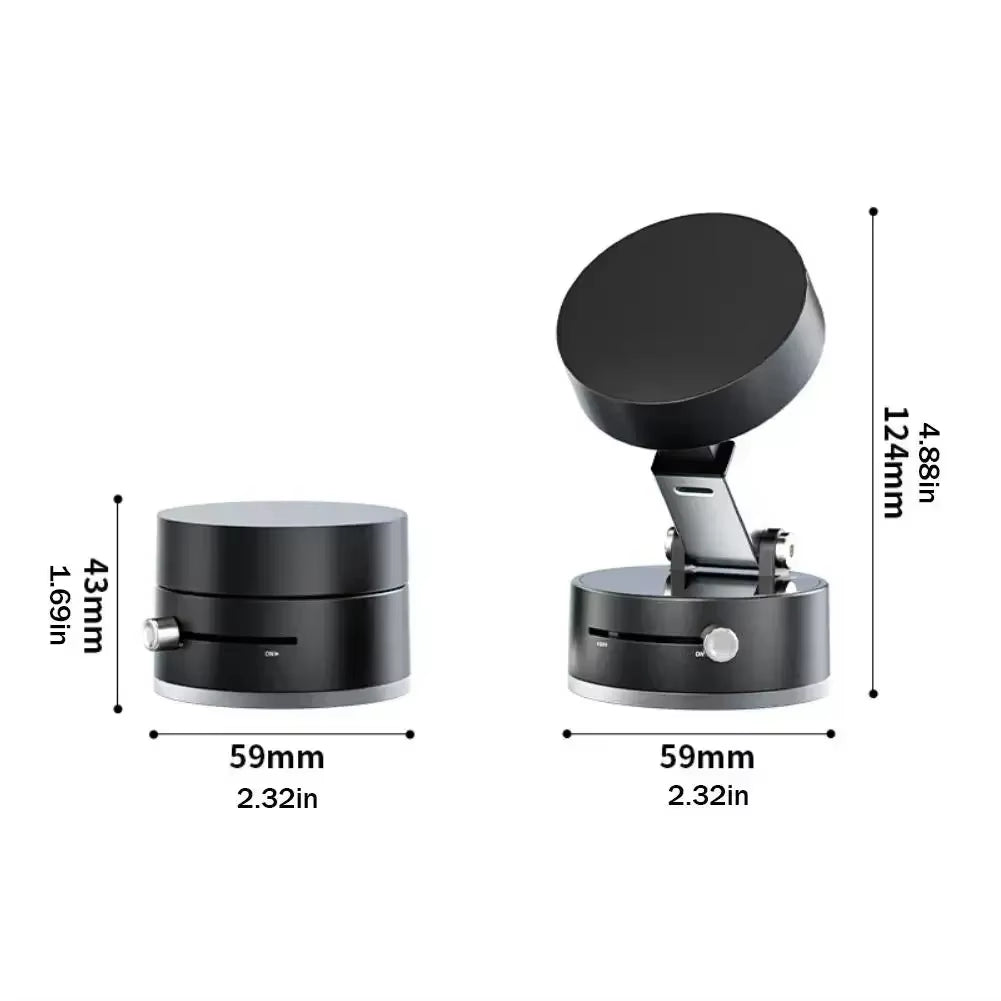 Foldable Car Phone Holder Vacuum Double-Sided Magnetic Dashboard GPS Stand for Magsafe Iphone 16-12 Pro Max Samsung Xiaomi Mount