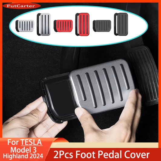 For Tesla Model 3 Highland 2024 Upgrade Foot Pedal Pads Cover Non-Slip Accelerator Brake Performance Aluminum Mats Accessories