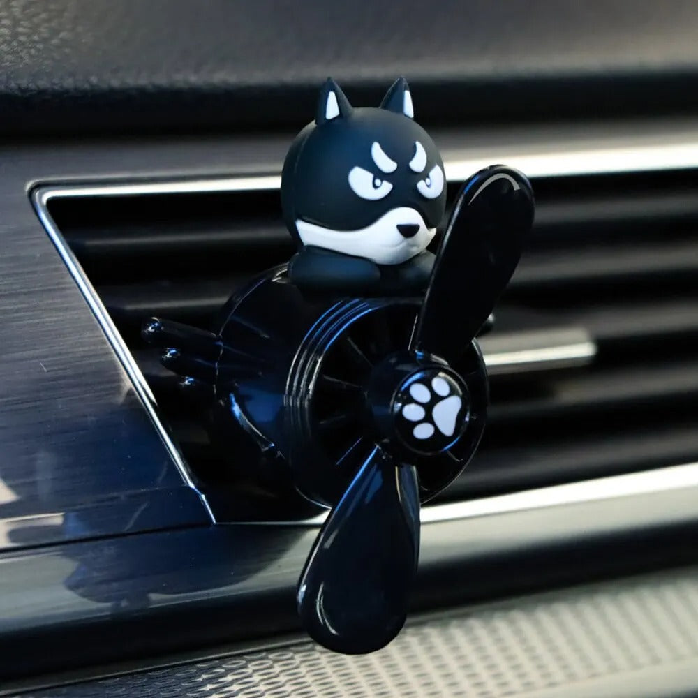 Car Air Freshener Bear Pilot Auto Accessories Interior Perfume Diffuser Rotating Propeller Outlet Fragrance Magnetic Design
