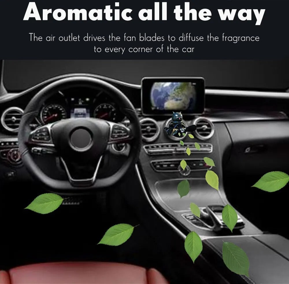 Car Air Freshener Bear Pilot Auto Accessories Interior Perfume Diffuser Rotating Propeller Outlet Fragrance Magnetic Design