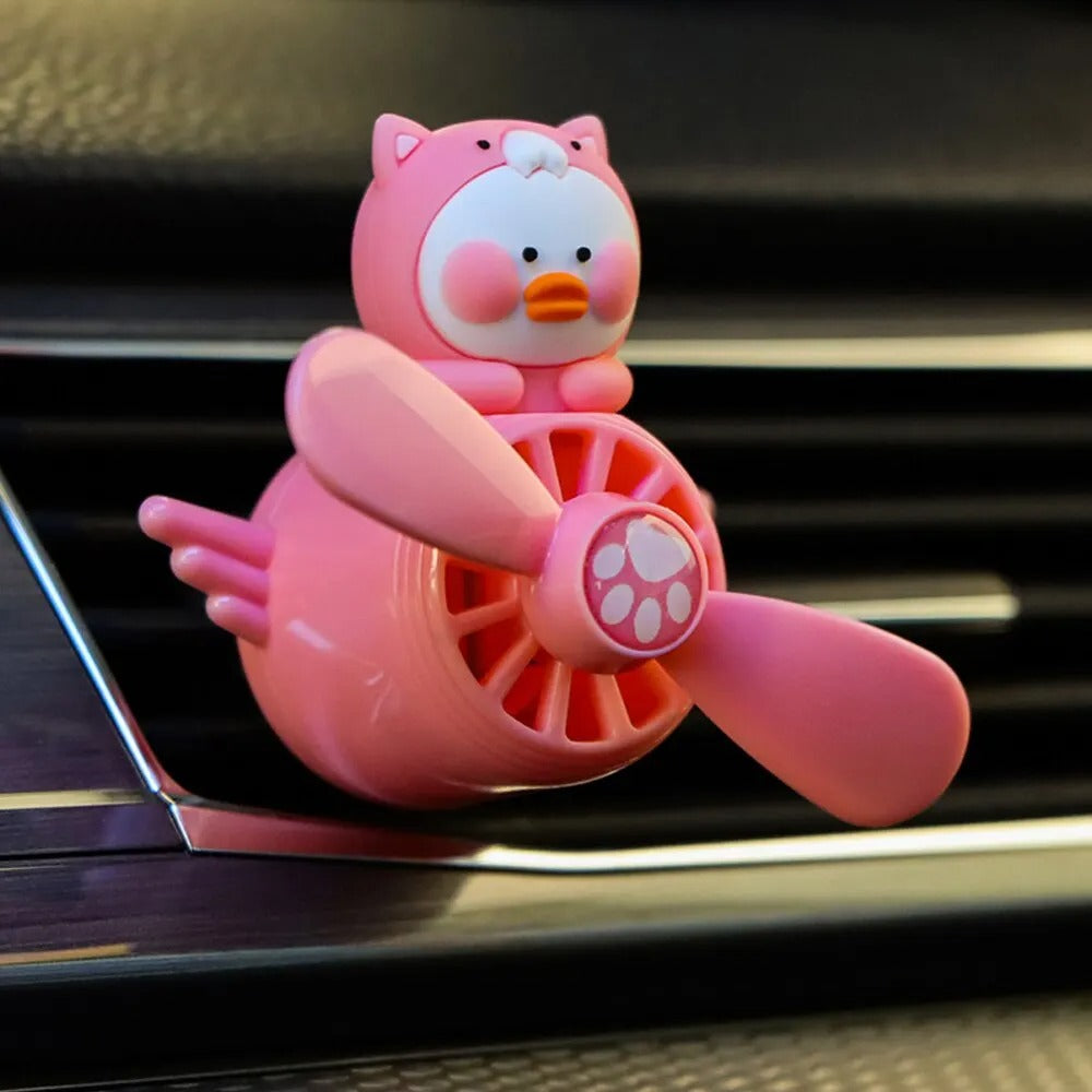 Car Air Freshener Bear Pilot Auto Accessories Interior Perfume Diffuser Rotating Propeller Outlet Fragrance Magnetic Design